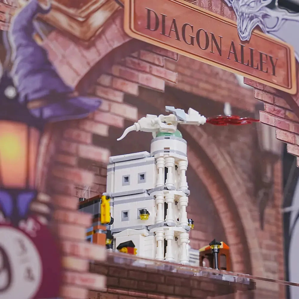 Acrylic Display Frame Compatible with LEGO® Harry Potter Diagon Alley™ Wizarding Shops 76444