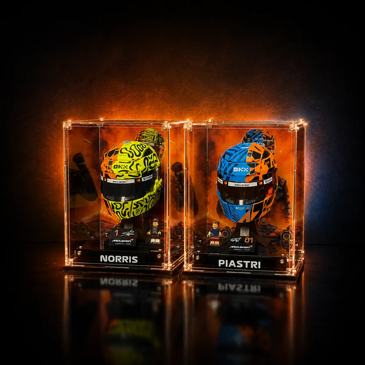 Acrylic Display Case for LEGO® McLaren Helmets 43017/43023