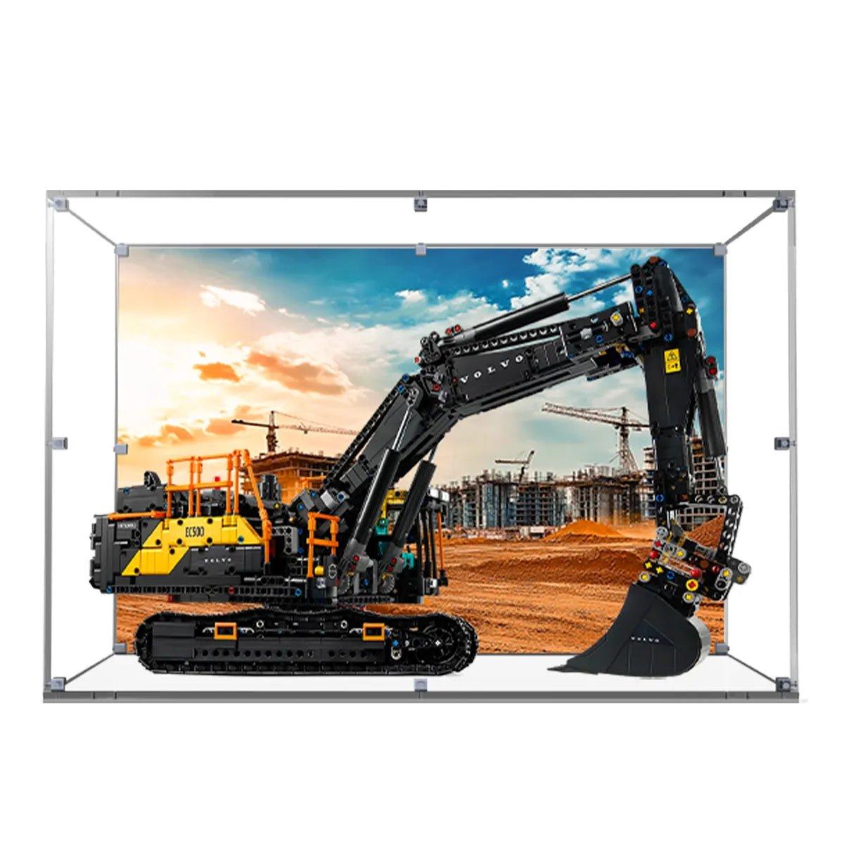Acrylic Display Case Compatible with LEGO® Volvo EC500 Hybrid Excavator 42215 - brickzonehub