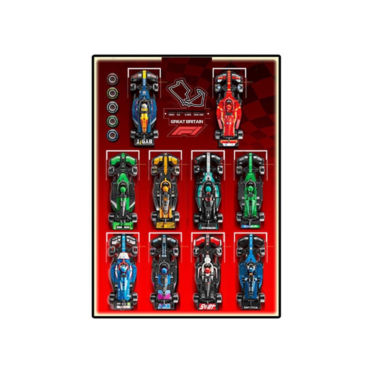 Acrylic Display Frame with British GP Background for LEGO® F1® Cars - brickzonehub