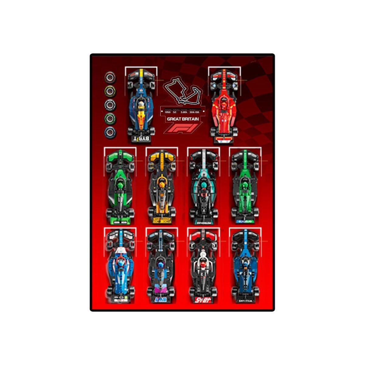 Acrylic Display Frame with British GP Background for LEGO® F1® Cars - brickzonehub