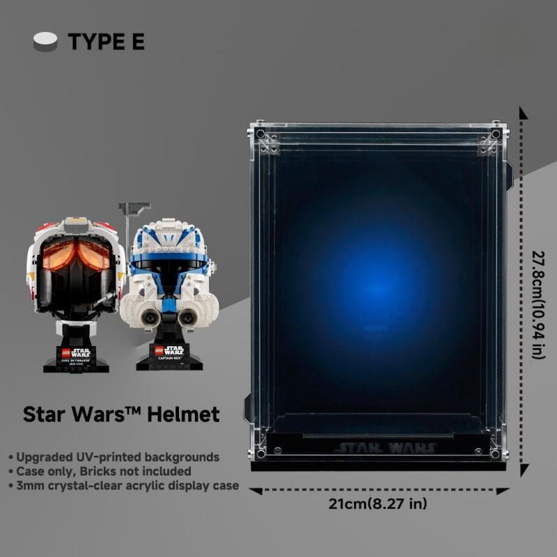 Crystal Display Case for LEGO® Star Wars Helmets – Premium UV - Printed Acrylic Protection Box - brickzonehub