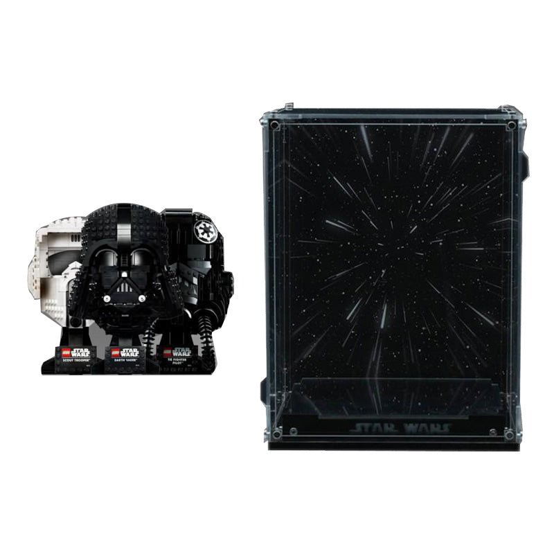 Crystal Display Case for LEGO® Star Wars™ Helmets – Premium UV - Printed Acrylic Protection Box - brickzonehub