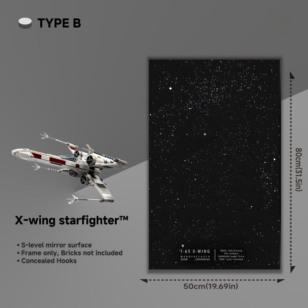 Display Wall Mount for LEGO® 75355 Star Wars™ T - 65 X - Wing - brickzonehub