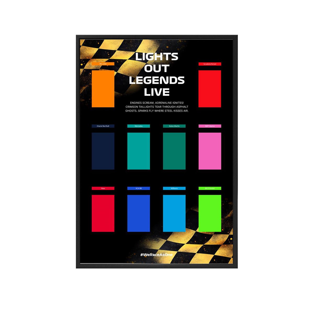 F1 Black & Gold Wall Display Frame Compatible with LEGO® Speed Champions - brickzonehub