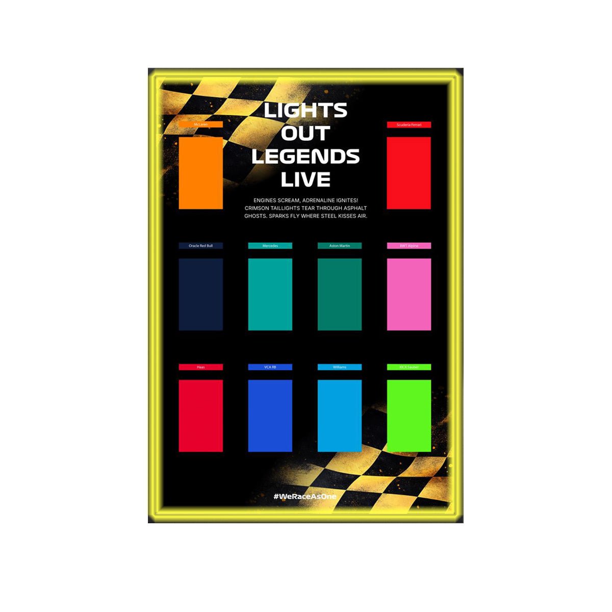 F1 Black & Gold Wall Display Frame Compatible with LEGO® Speed Champions - brickzonehub