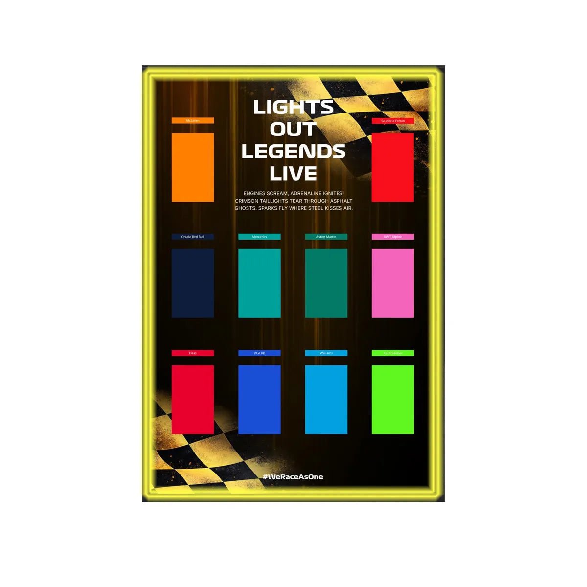 F1 Gold Banner Wall Display Frame Compatible with LEGO® Speed Champions - brickzonehub