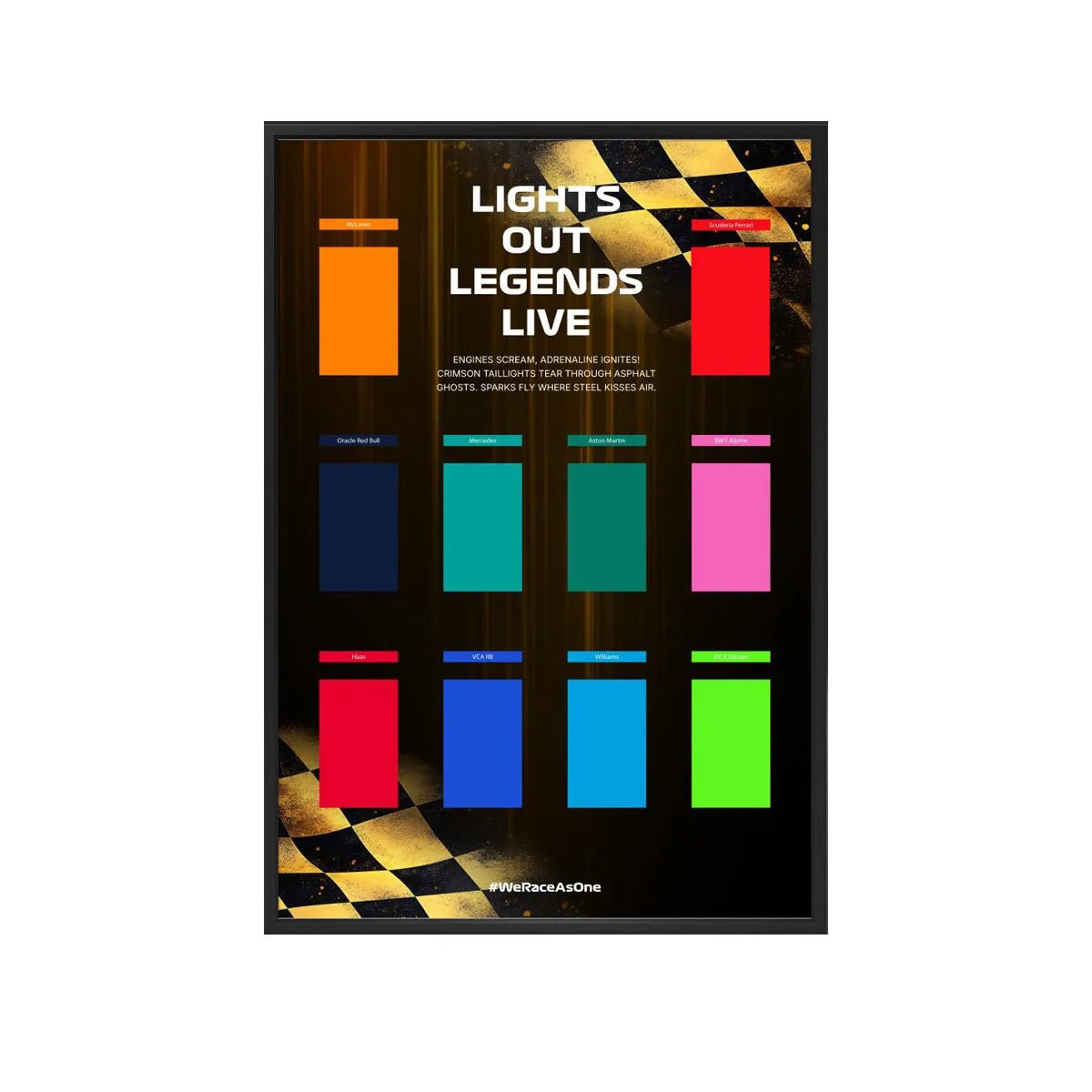 F1 Gold Banner Wall Display Frame Compatible with LEGO® Speed Champions - brickzonehub