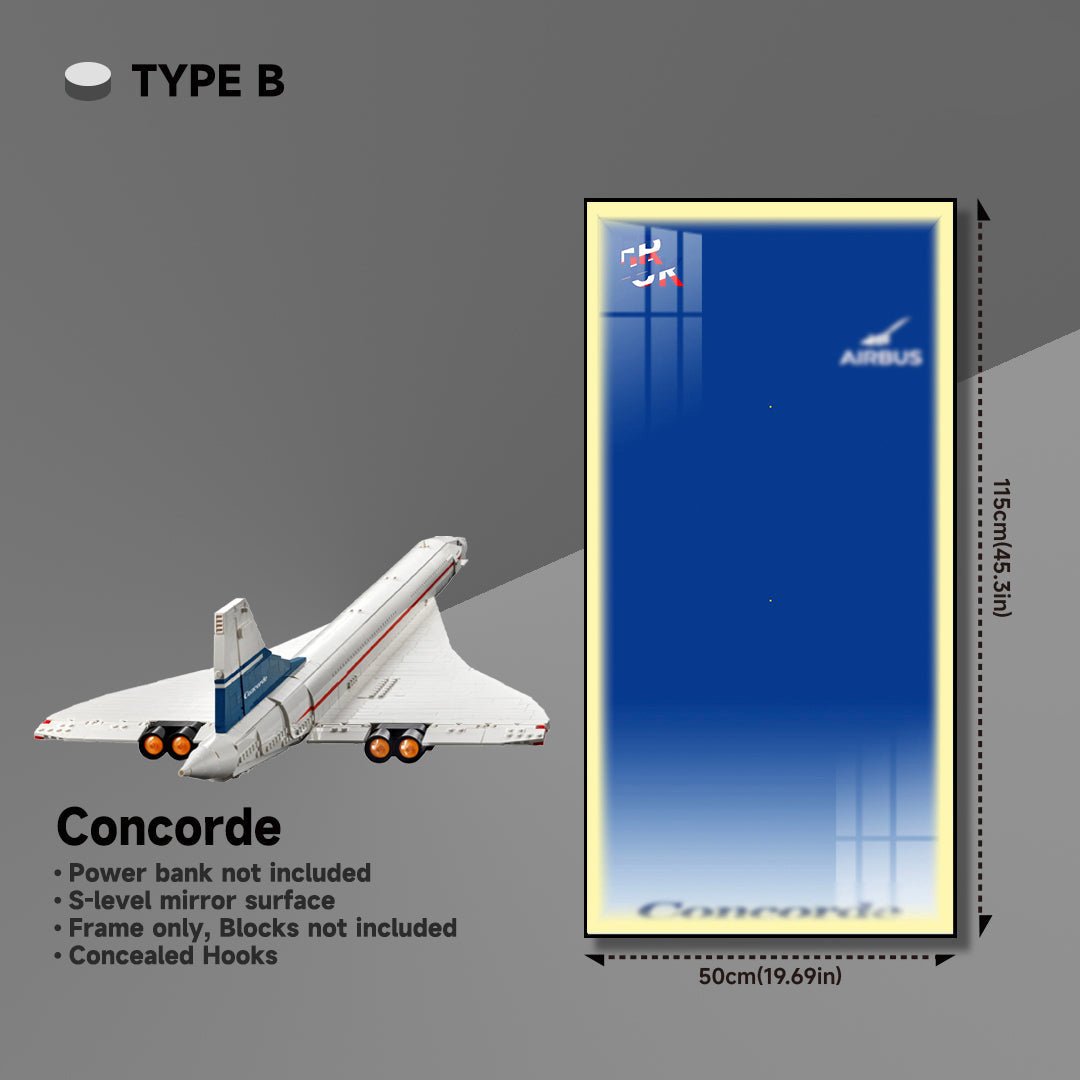 LED Wall Display Frame for Lego® Concorde Set - brickzonehub
