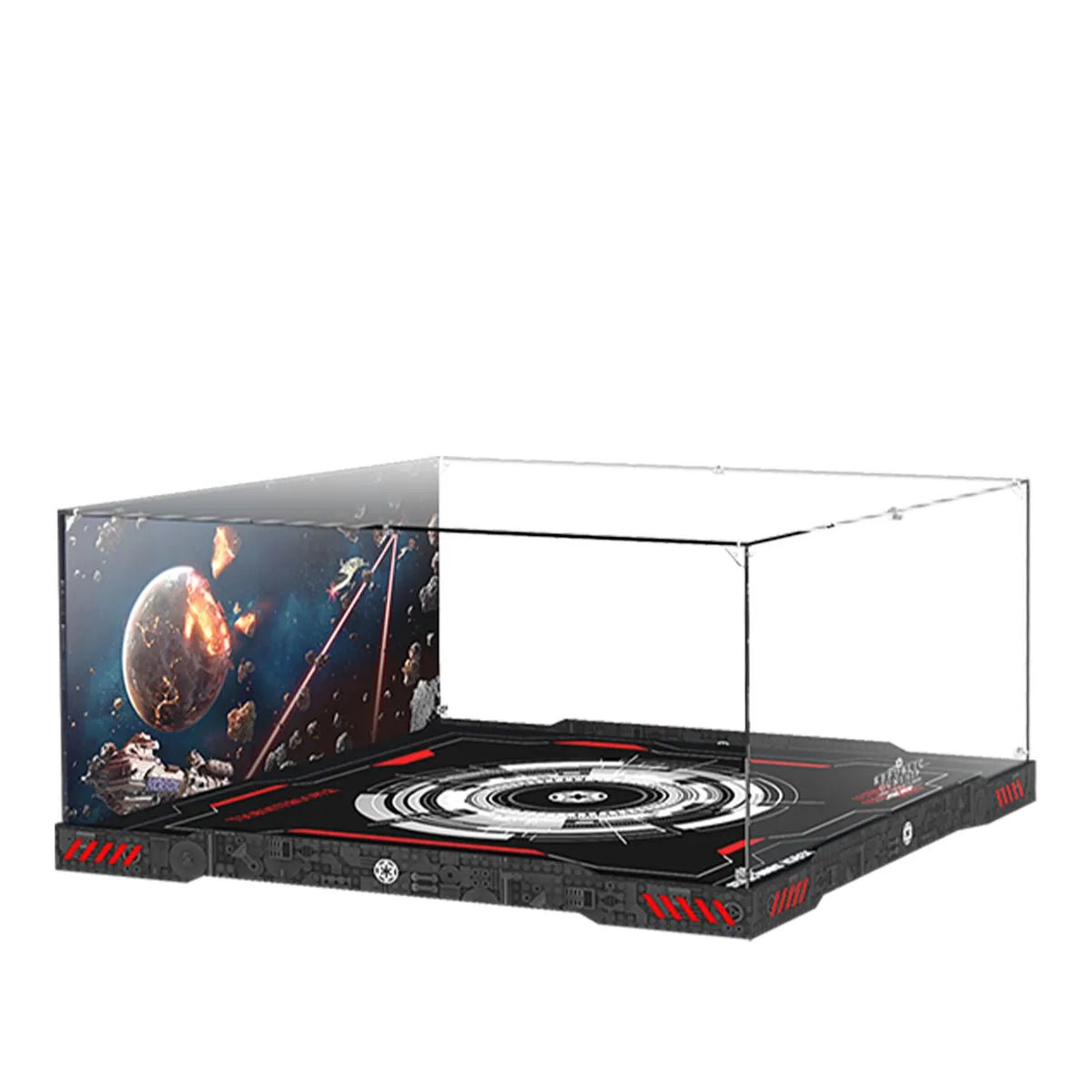 LEGO® Star Wars Republic Gunship Acrylic Display Case with Galactic Battle Backdrop 75309 - brickzonehub