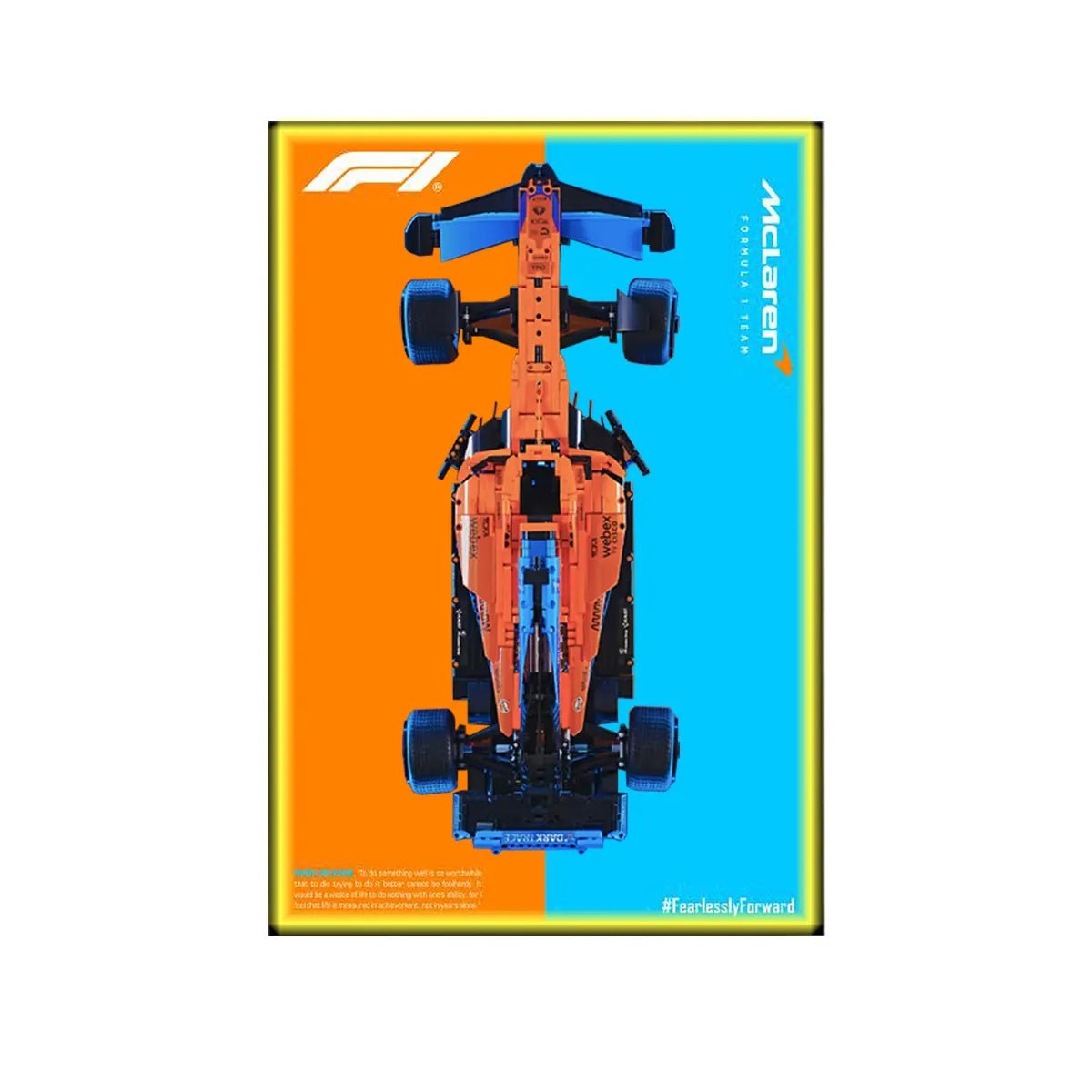 Premium Wall Display Compatible with LEGO® Technic™ McLaren F1 42141 Style D - brickzonehub