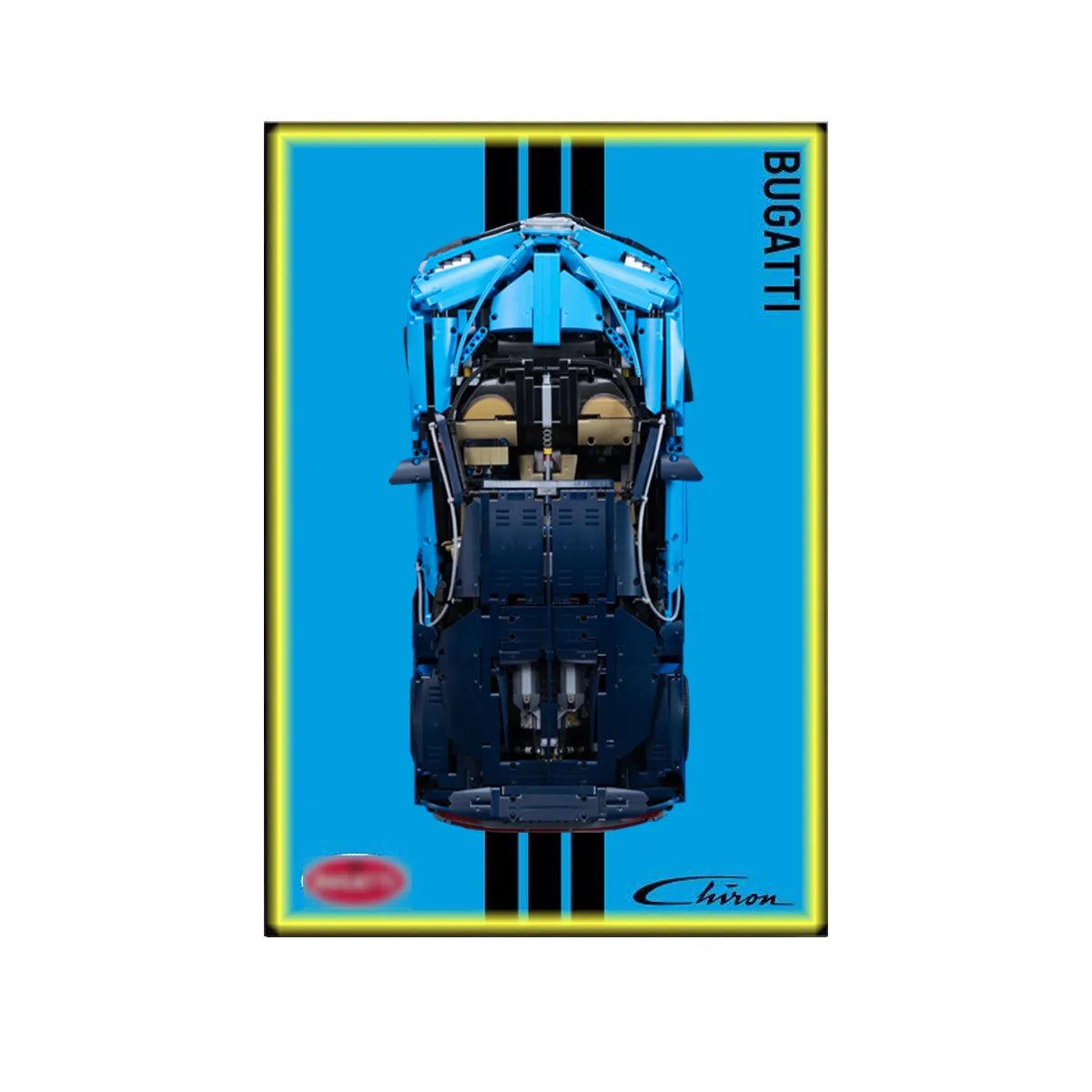 Premium Wall Display Frame Compatible with LEGO® Bugatti Chiron 42083 Style A - brickzonehub