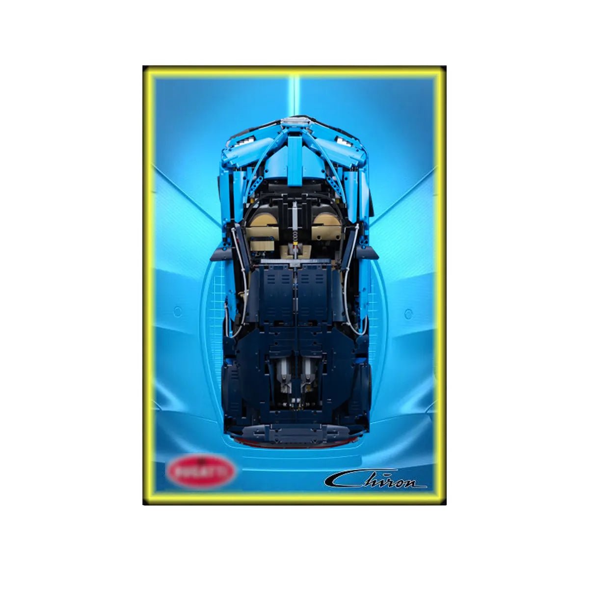Premium Wall Display Frame Compatible with LEGO® Bugatti Chiron 42083 Style B - brickzonehub