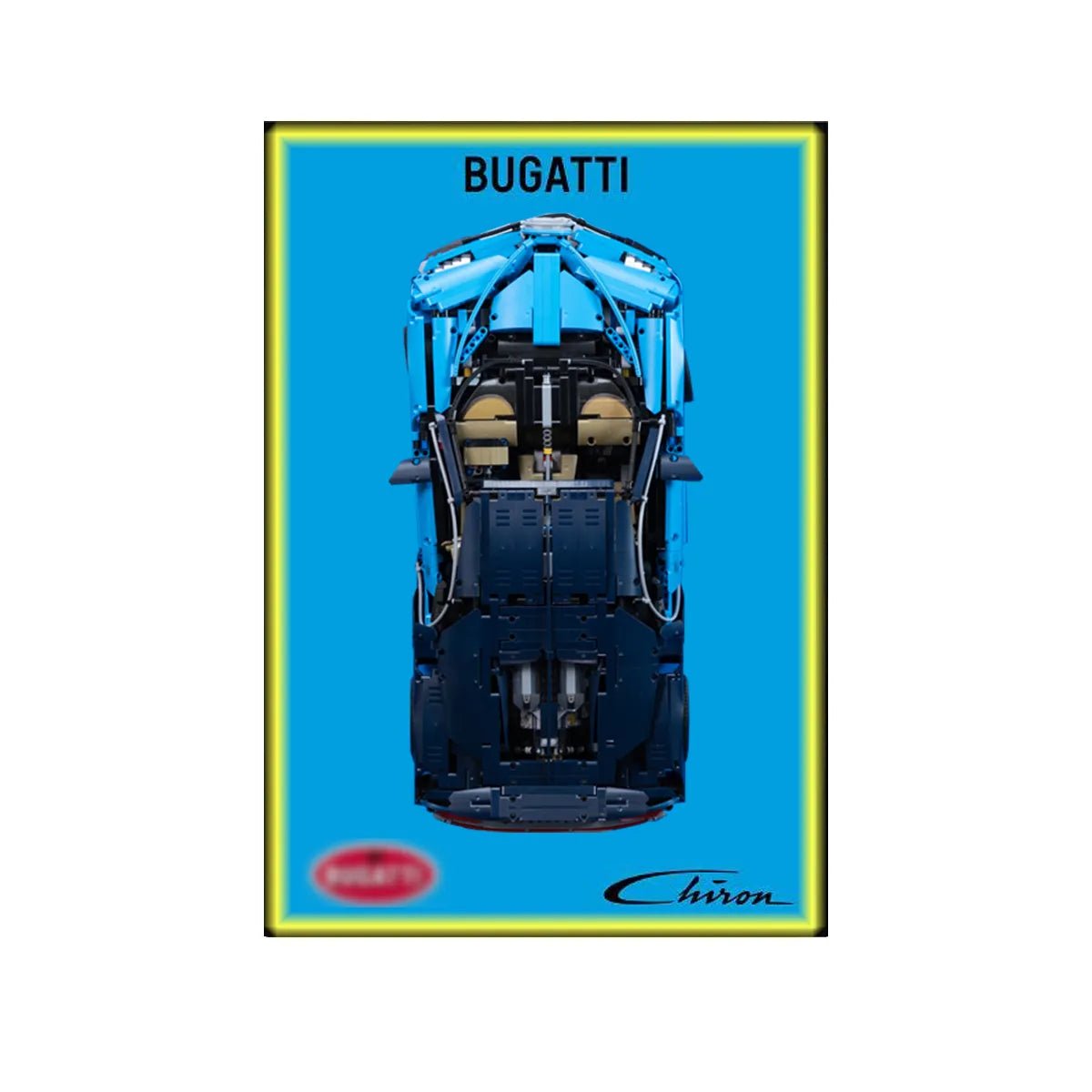Premium Wall Display Frame Compatible with LEGO® Bugatti Chiron 42083 Style C - brickzonehub