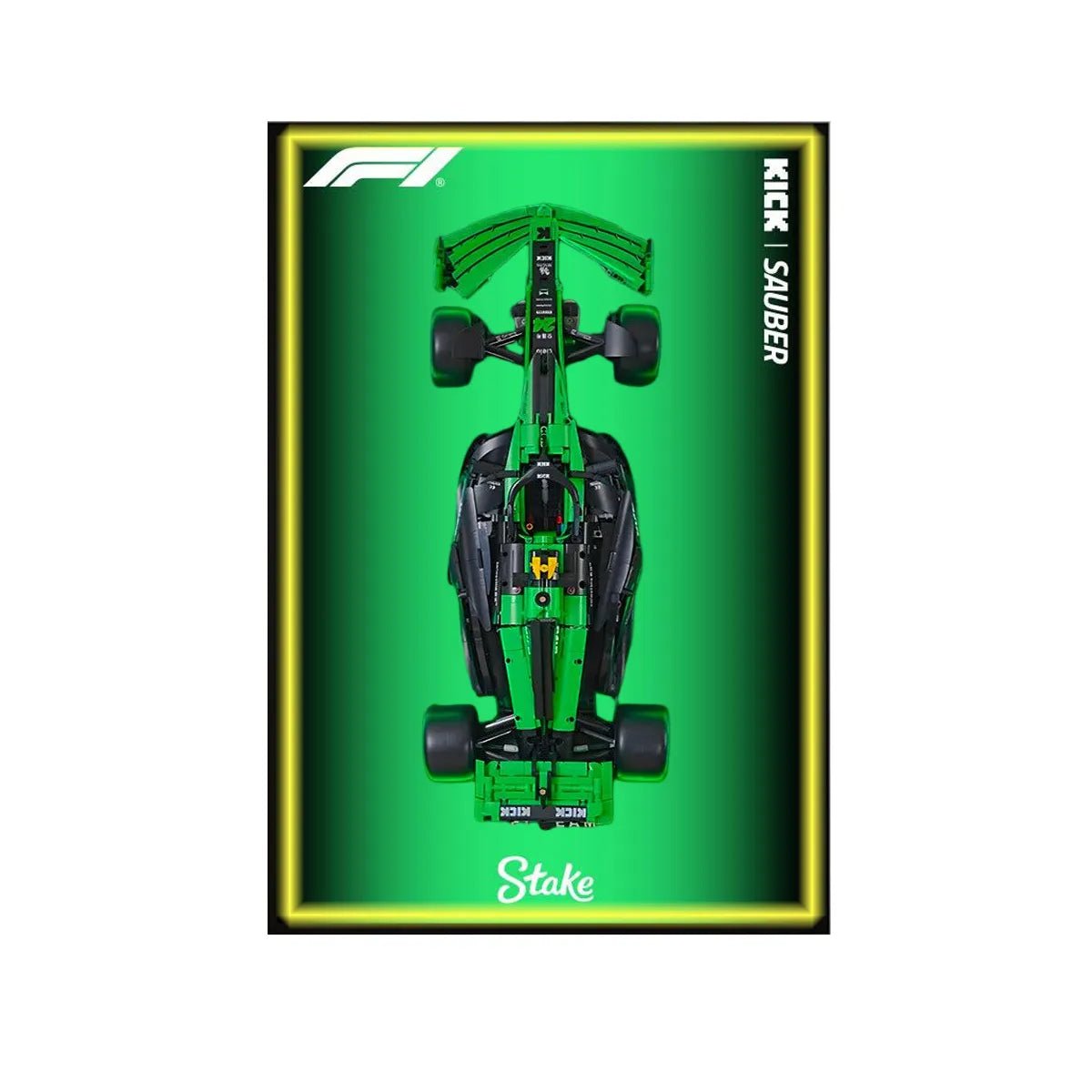 Wall Display Frame Compatible with CaDA KICK Sauber F1 C44 - brickzonehub