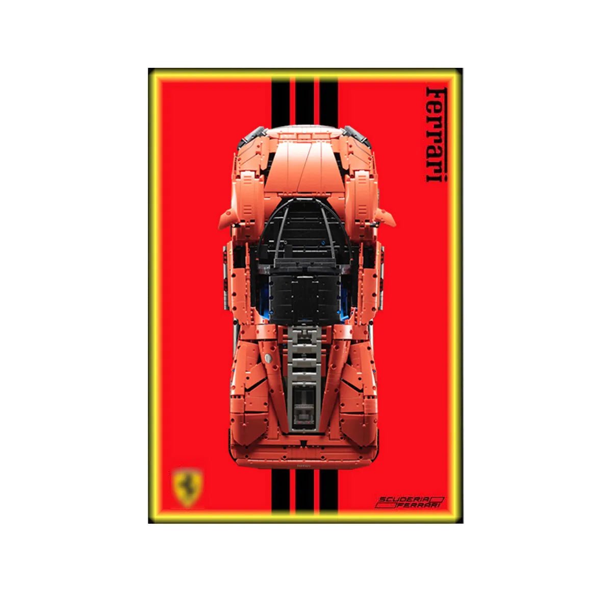 Wall Display Frame Compatible with LEGO® Technic™ Ferrari Daytona SP3 42143 Style A - brickzonehub