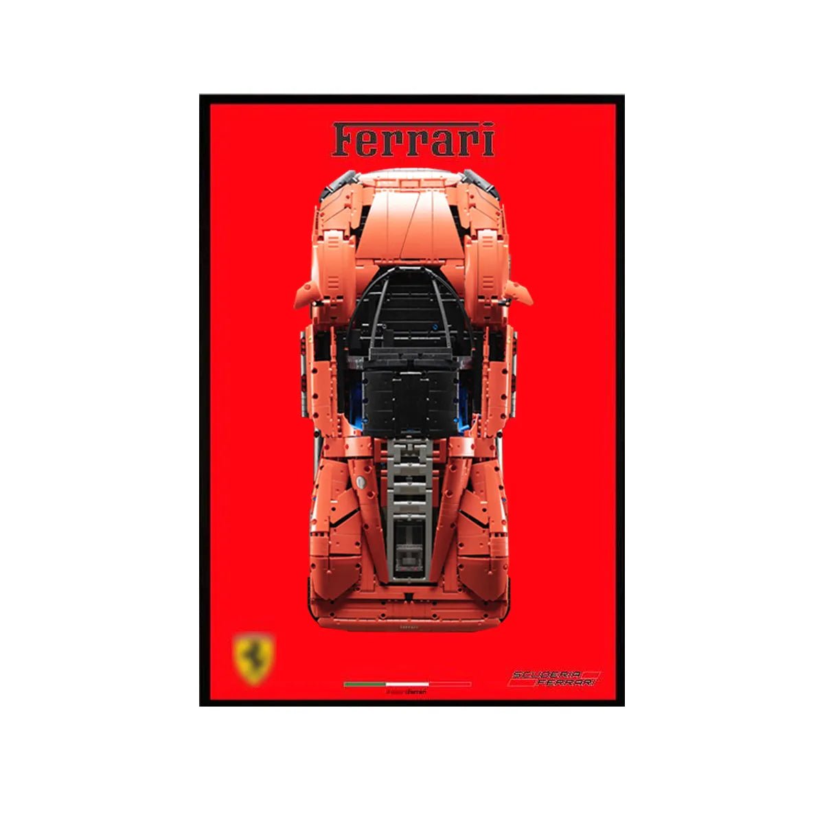 Wall Display Frame Compatible with LEGO® Technic™ Ferrari Daytona SP3 42143 Style C - brickzonehub