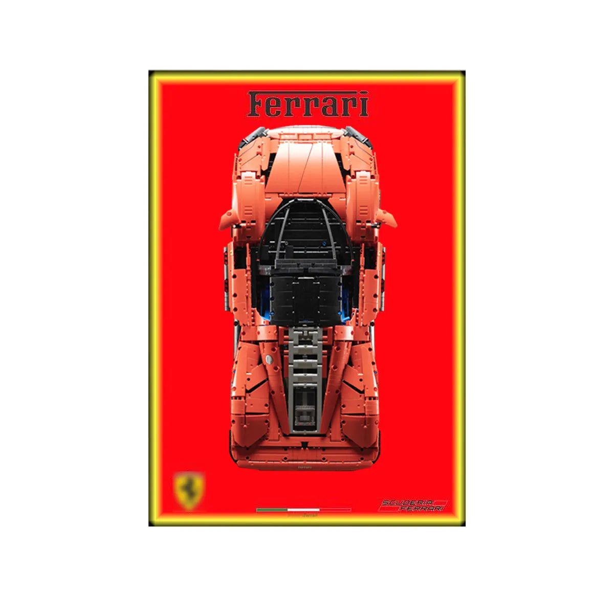 Wall Display Frame Compatible with LEGO® Technic™ Ferrari Daytona SP3 42143 Style C - brickzonehub