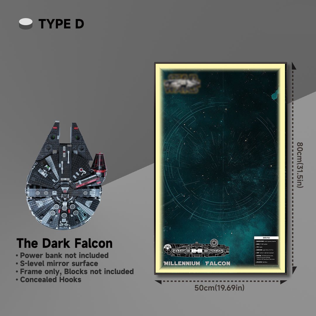 Wall Display Frame for Lego® 75389 Millennium Falcon – Star Wars™ Edition - brickzonehub