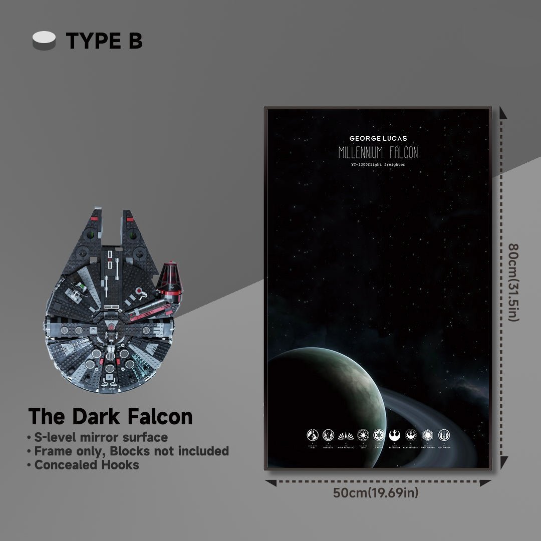 Wall Display Frame for Lego® 75389 Millennium Falcon – Star Wars™ Edition - brickzonehub