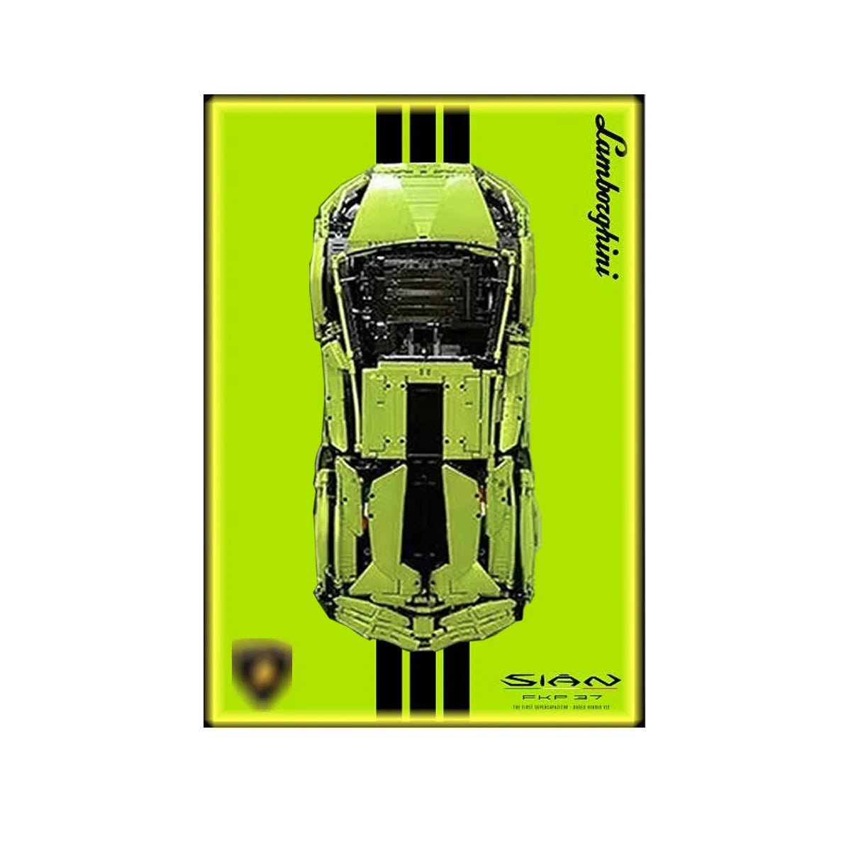 Wall Mount Display Frame Compatible with LEGO® Lamborghini Sian 42115 Style A - brickzonehub