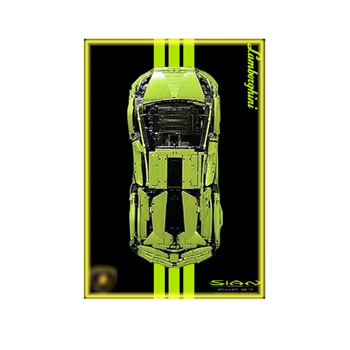 Wall Mount Display Frame Compatible with LEGO® Lamborghini Sian 42115 Style E - brickzonehub