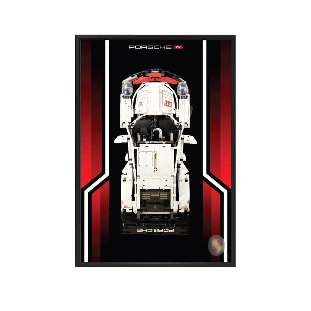 Wall Mount Display Frame Compatible with LEGO® Porsche 911 RSR 42096 Style A - brickzonehub