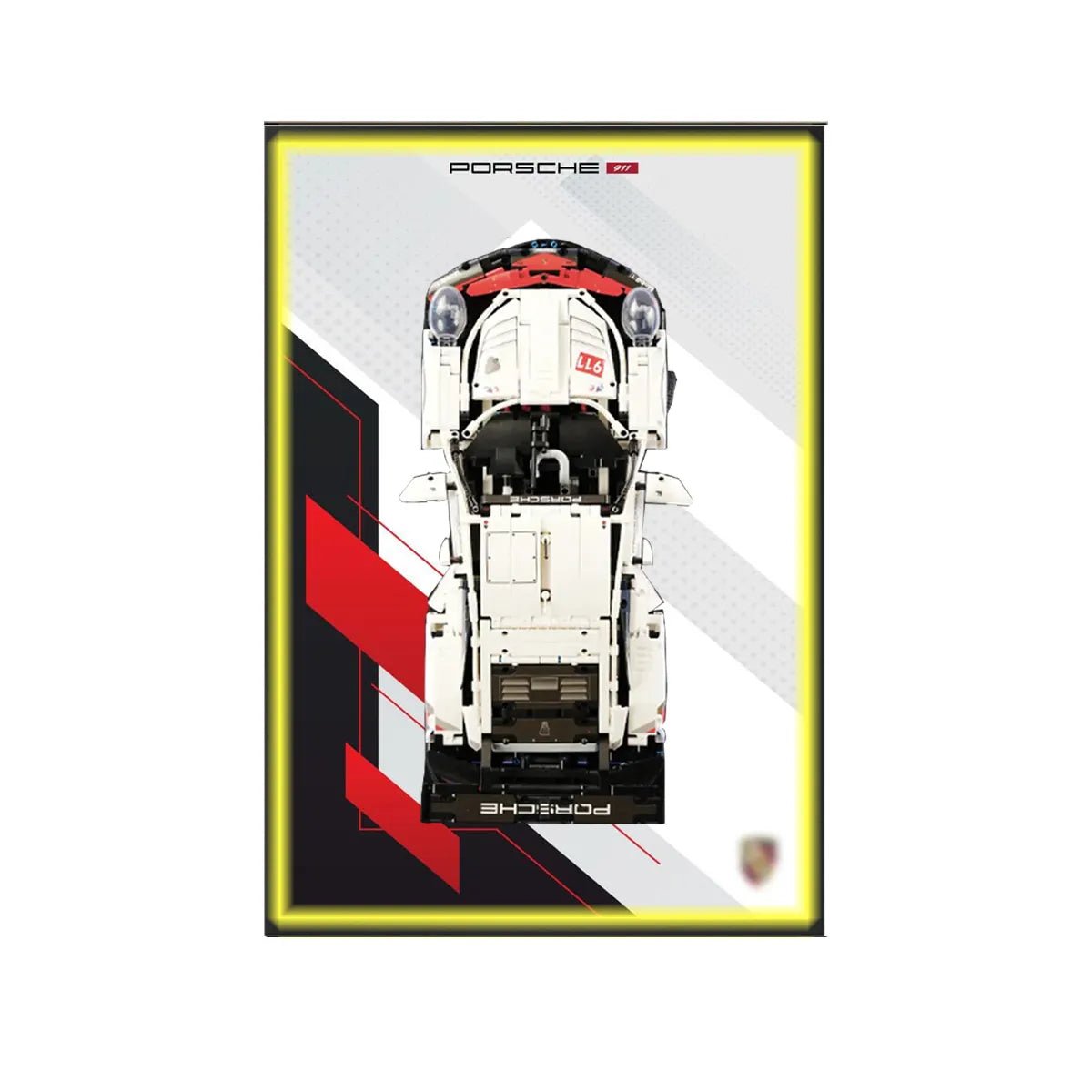 Wall Mount Display Frame Compatible with LEGO® Porsche 911 RSR 42096 Style B - brickzonehub