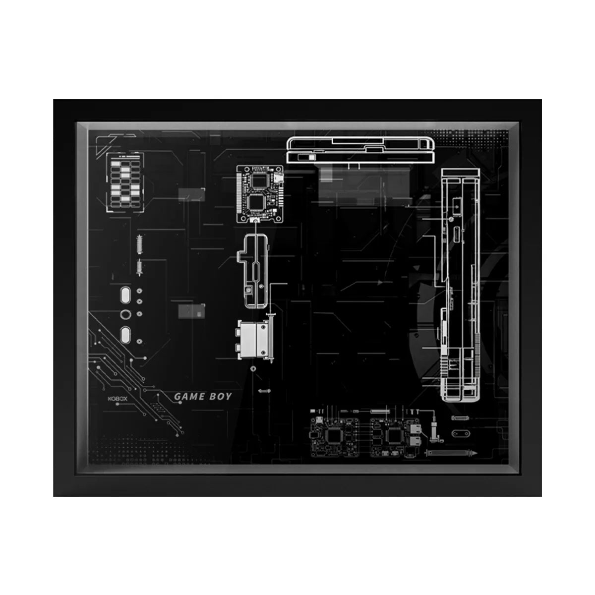 Wall - Mount Display Frame for Game Boy Console & Cartridges 72046 - brickzonehub