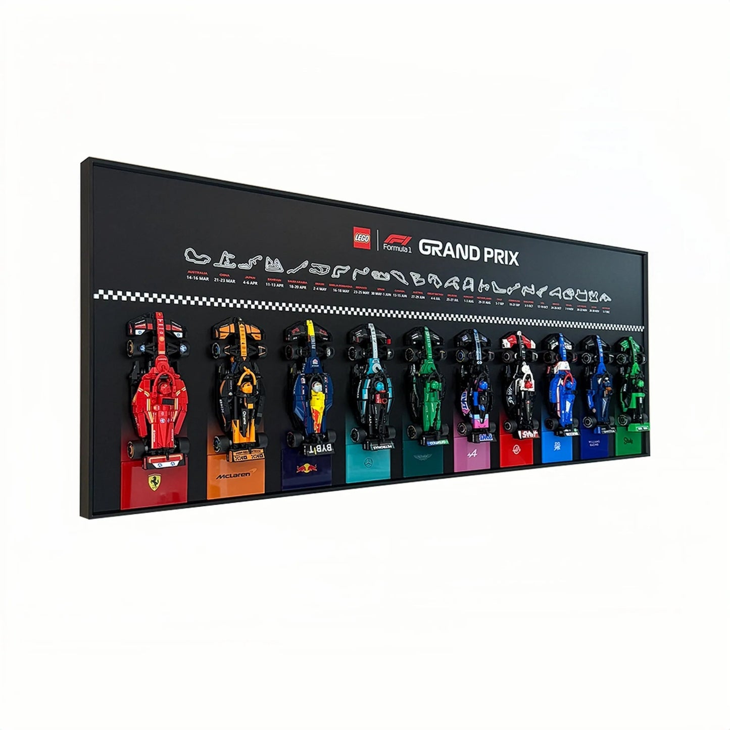 Wall - Mounted Display Frame Compatible with LEGO® Speed Champions F1 Series - brickzonehub