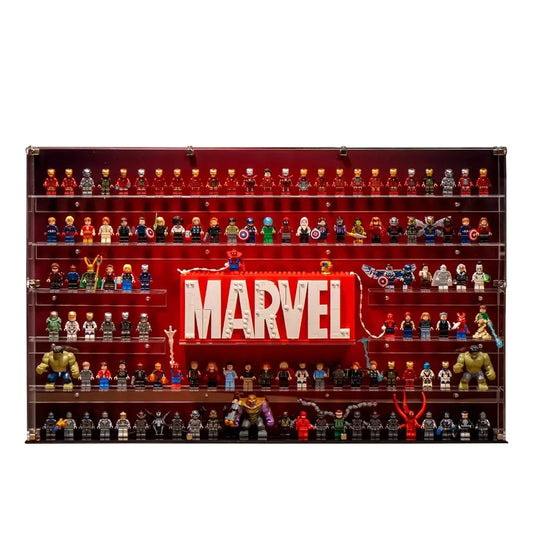 124 LEGO Marvel Minifigures Wall Display Case