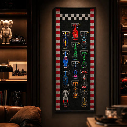 Wandmontierter Displayrahmen, kompatibel mit der LEGO® Speed ​​Champions F1-Serie