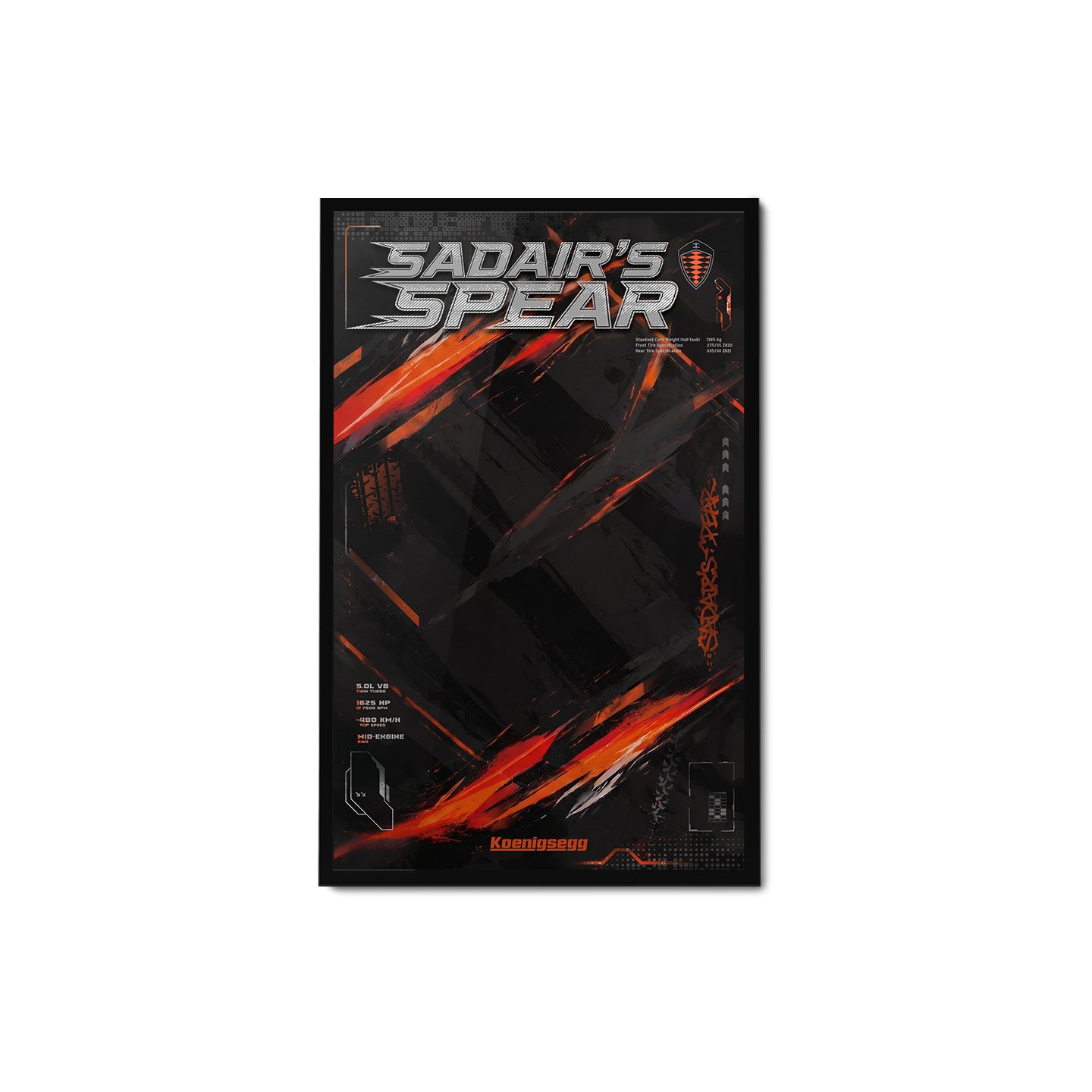Premium-Wanddisplay kompatibel mit LEGO® Technic™ McLaren F1 42141 Stil D