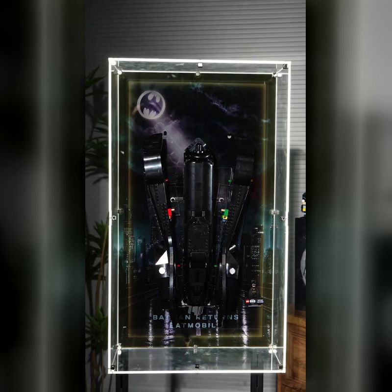 Wall-Mounted Display Case Compatible with LEGO® Batman Returns™ Batmobile™ Set 76355