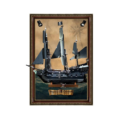 Wall Display Frame Compatible with LEGO® Captain Jack Sparrow's Pirate Ship 10365 Style A