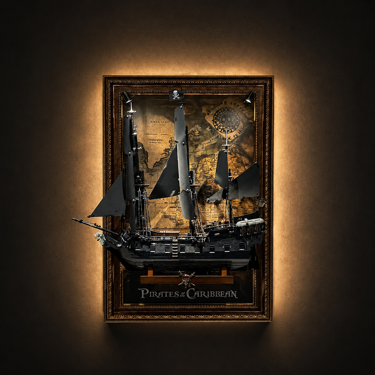 Wall Display Frame Compatible with LEGO® Icons Captain Jack Sparrow's Pirate Ship 10365