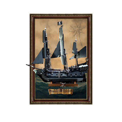 Wall Display Frame Compatible with LEGO® Captain Jack Sparrow's Pirate Ship 10365 Style A