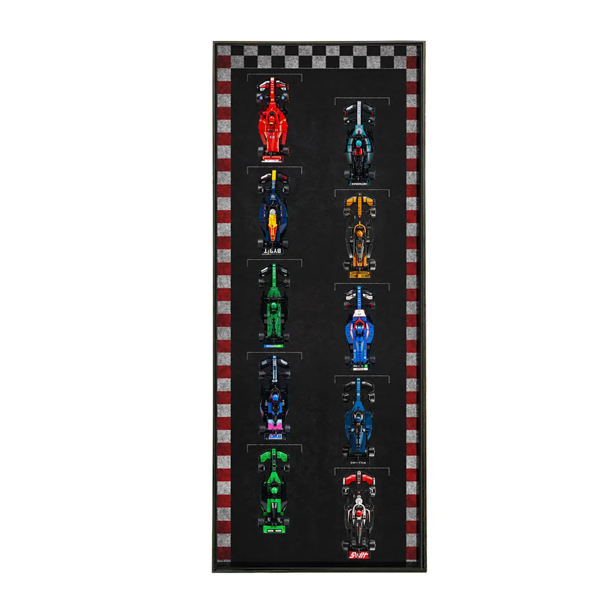 Wandmontierter Displayrahmen, kompatibel mit der LEGO® Speed ​​Champions F1-Serie