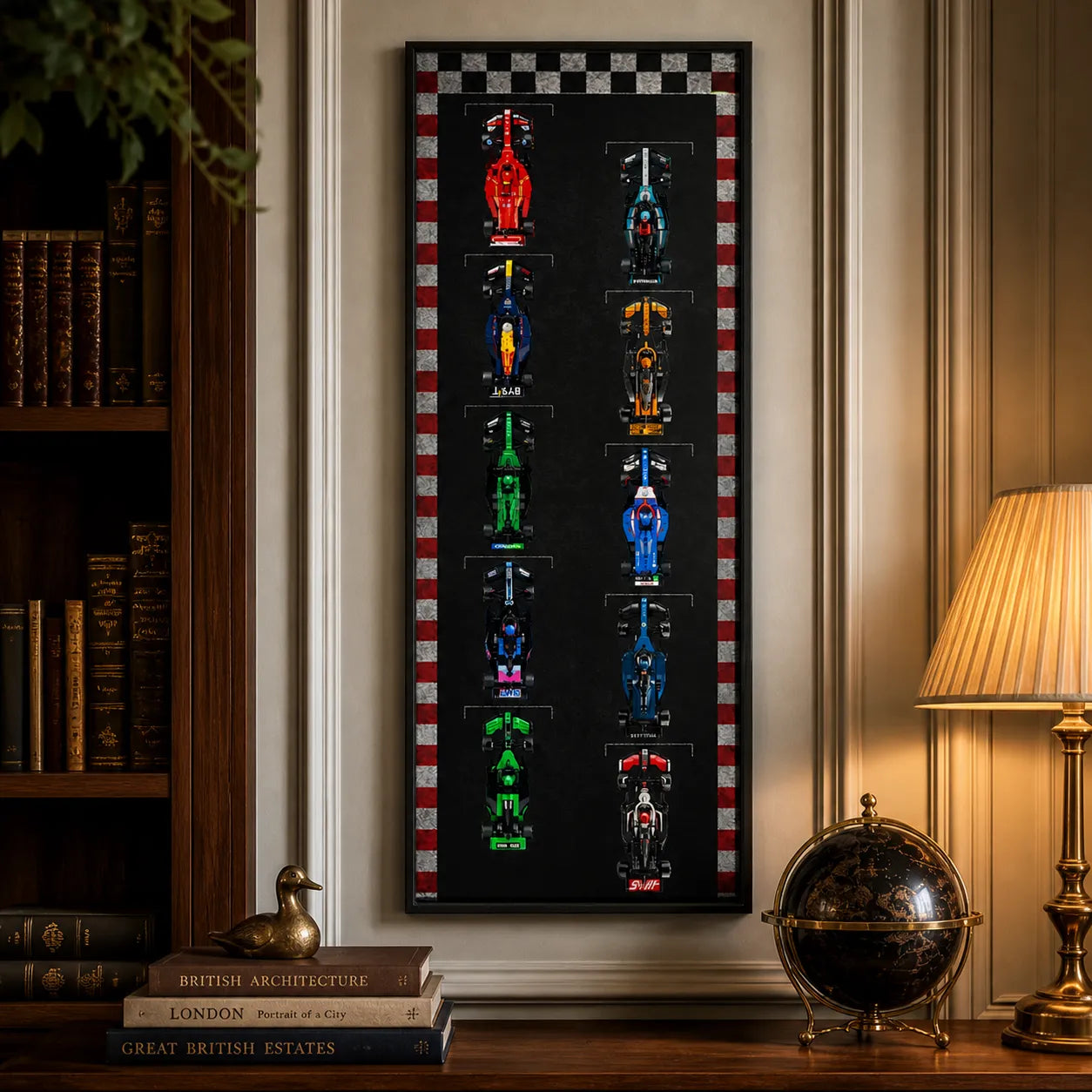 Wandmontierter Displayrahmen, kompatibel mit der LEGO® Speed ​​Champions F1-Serie