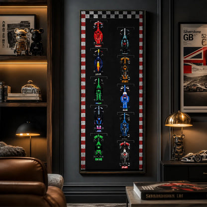 Wandmontierter Displayrahmen, kompatibel mit der LEGO® Speed ​​Champions F1-Serie