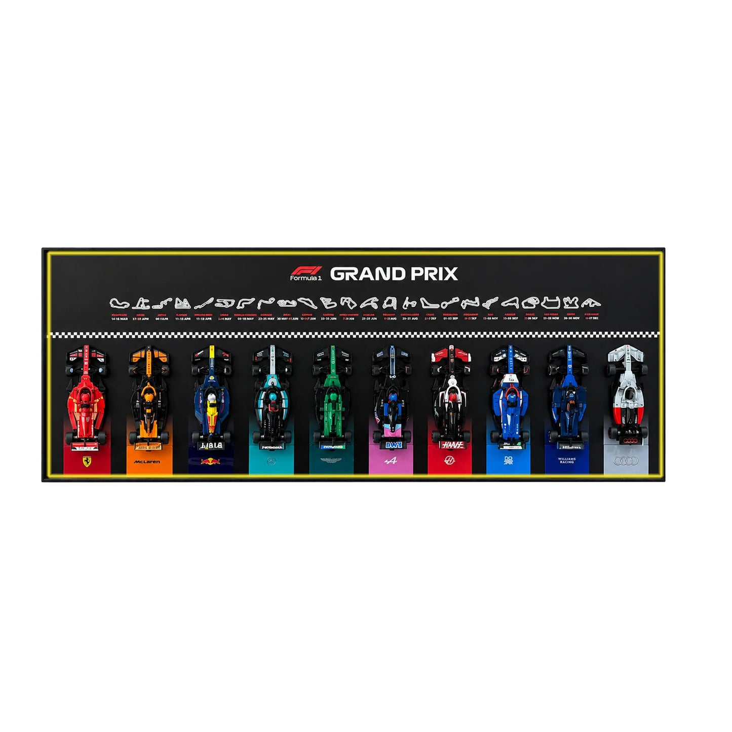 Wall Display Frame for LEGO® Speed Champions F1 | 10-Car | Grand Prix