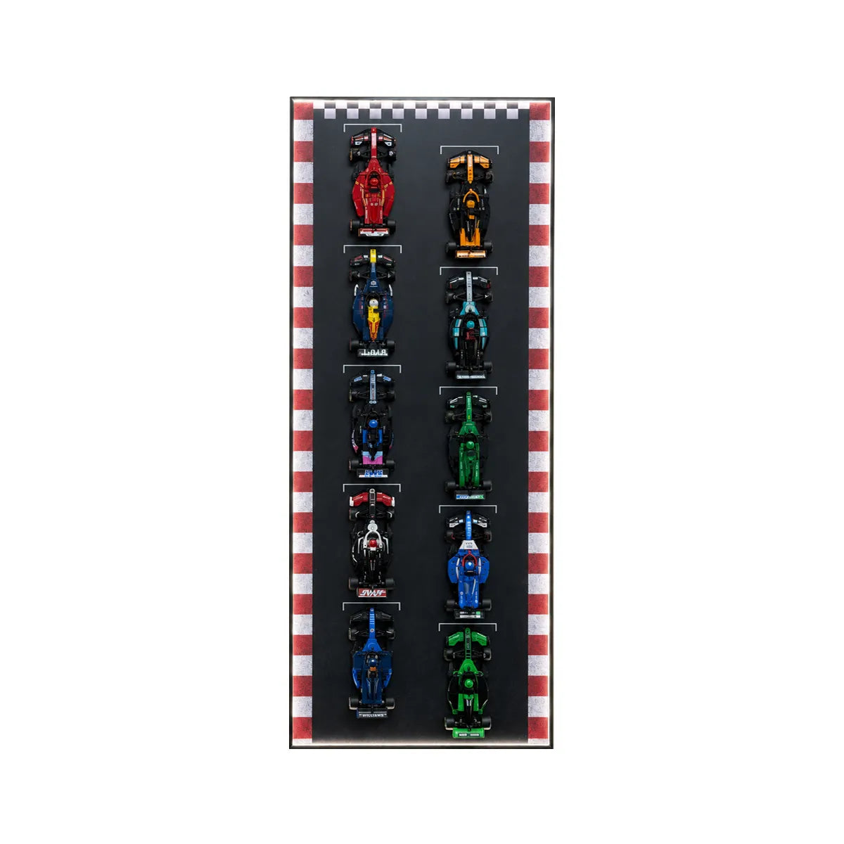 Wandmontierter Displayrahmen, kompatibel mit der LEGO® Speed ​​Champions F1-Serie