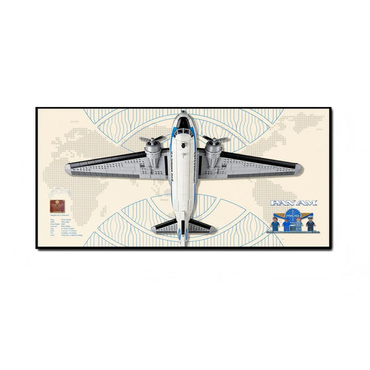 Wall Display frame for LEGO® Icons Douglas™ DC-3™ PAN AM® Airliner 11378