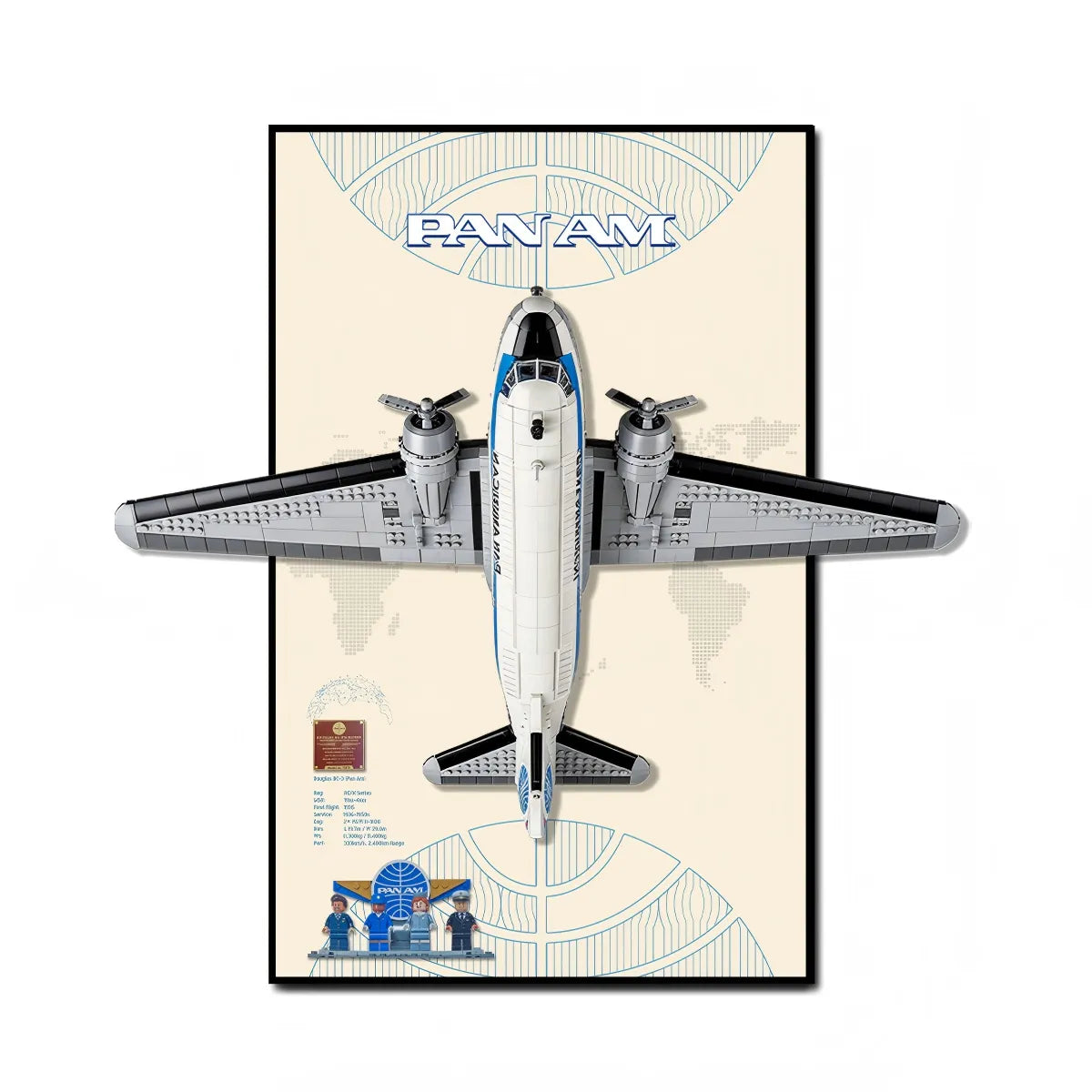 Wall Display frame for LEGO® Icons Douglas™ DC-3™ PAN AM® Airliner 11378