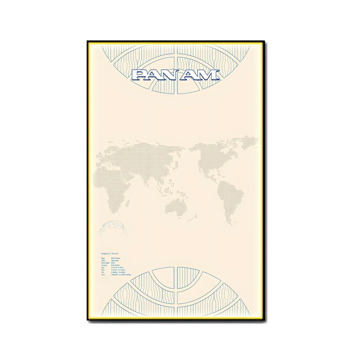 Wall Display frame for LEGO® Icons Douglas™ DC-3™ PAN AM® Airliner 11378