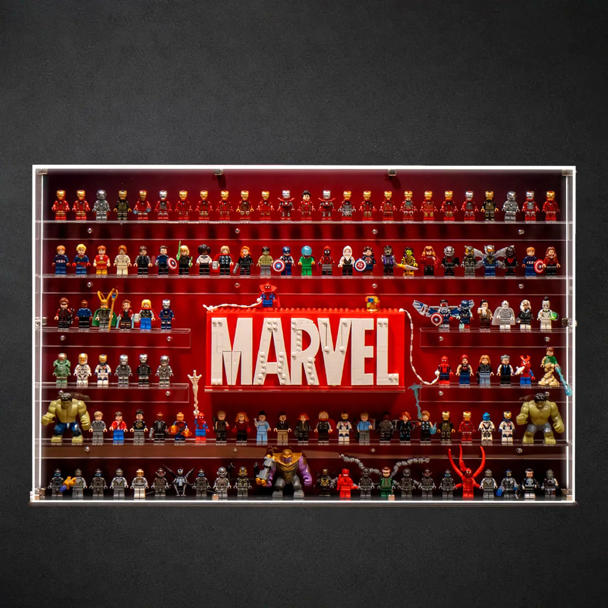 124 LEGO® Marvel Minifigures Wall Display Case