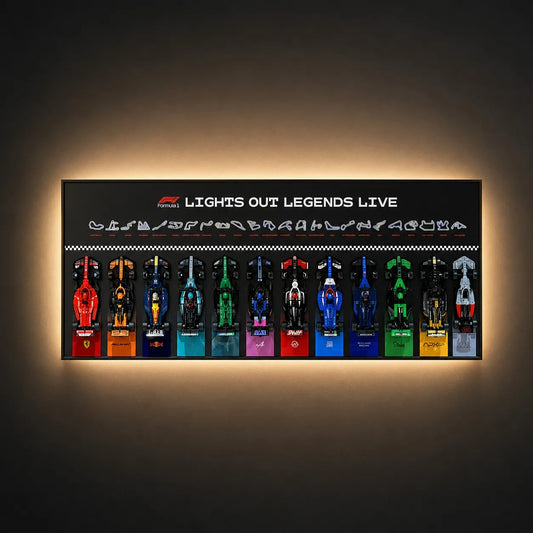 Wall Display Frame Compatible with LEGO® Speed Champions F1 Collection – 12 Cars Edition