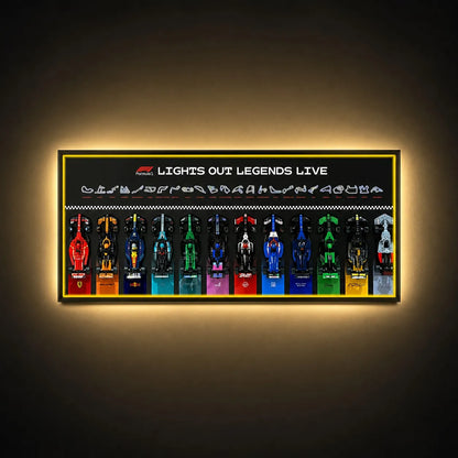 Wall Display Frame for LEGO® Speed Champions F1 | 12-Car | Grand Prix | Black | 120 × 45 cm