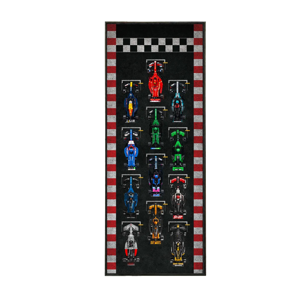 Wandmontierter Displayrahmen, kompatibel mit der LEGO® Speed ​​Champions F1-Serie