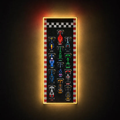 Wandmontierter Displayrahmen, kompatibel mit der LEGO® Speed ​​Champions F1-Serie